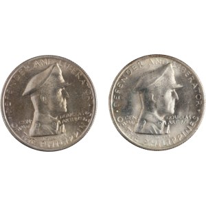 Filipiny 1947 r., srebrna moneta o nominale 1 peso z wizerunkiem Douglasa MacArthura (2 sztuki)