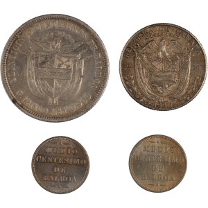 Panama 1904-30 Silver and Copper-Nickel (4 Pieces)