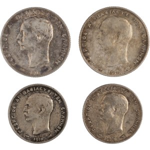 Greece 1910-11 Silver (4 Pieces)