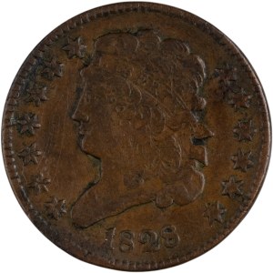 United States 1828 1/2 Cent Classic Head Half Cent