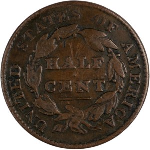 United States 1828 1/2 Cent Classic Head Half Cent
