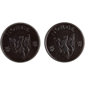 Norway 1943 and 1944 5 Ore (2 Pieces)