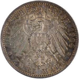 Germany 1904 D Bavaria Silver 2 Mark