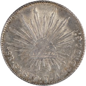 Mexico 1877 Ga JA Silver 8 Reales