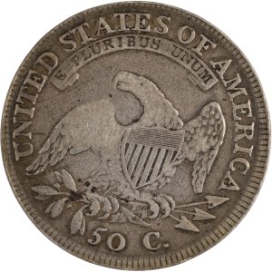 Spojené státy, 1809, stříbrný půl dolar s vyobrazením hlavy v čepici (50 centů)