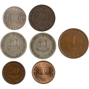 Zmesová séria z celého sveta, 1945–1956, Angola, Mozambik atď. (7 kusov)