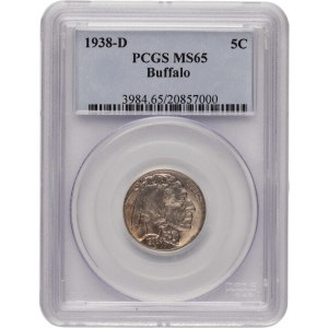 United States 1938-D 5 Cents Buffalo Nickel