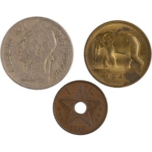 Belgian Congo 1910 - 1947 Coin Lot (3 Pieces)