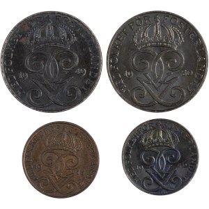 Sada švédských mincí z let 1913–1950 (4 kusy)