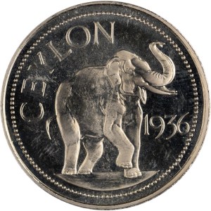 Ceylon 1936 Fantasy Crown Elephant King Edward VIII