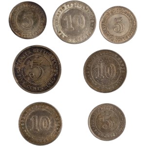 Straits Settlements 1890-1920 Coin Lot (7 Pieces)
