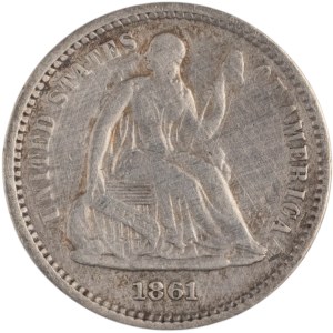 United States 1861/0 Silver Half Dime Seated Liberty