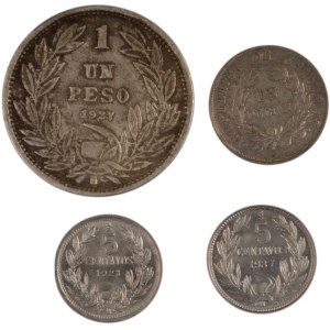 Chile 1893-1937 Coin Lot (4 Pieces)