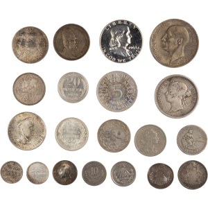 World Mixed Lot 1854-1965 Silver Coins (20 Pieces)