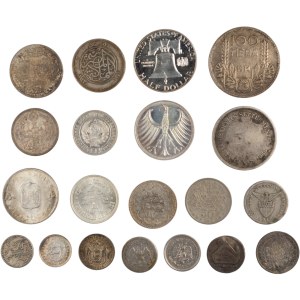 World Mixed Lot 1854-1965 Silver Coins (20 Pieces)