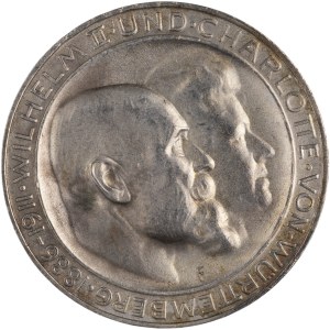 Germany 1911 F Württemberg Silver 3 Mark Wedding Anniversary