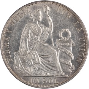 Peru 1892 TF Silver Un Sol