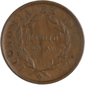 Chile 1851 1/2 Centavo