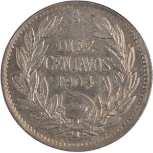 Chile 1904 Silver 10 Centavos