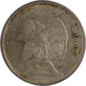 Chile 1908, stříbrná mince 40 centavos