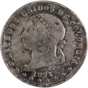 Colombia 1871 Silver 1 Peso