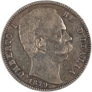 Italy 1879 Silver 5 Lire