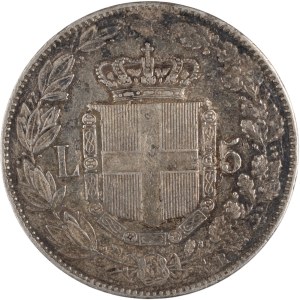 Italy 1879 Silver 5 Lire