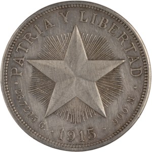 Cuba 1915, 1 peso d'argento