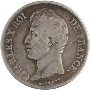 Francie 1828 T, stříbrných 5 franků