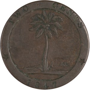 Liberia 1847 2 Cents