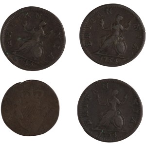 Ireland 1749-54 1/2 Penny (4 Pieces)