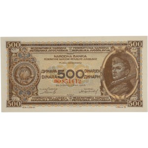 Banconota da 500 dinari della Jugoslavia, 1945