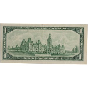 Canada 1967 $1 Bank of Canada Banknote Cutting Error