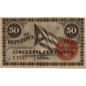 Cuba 1869 50 Centavos Banknote