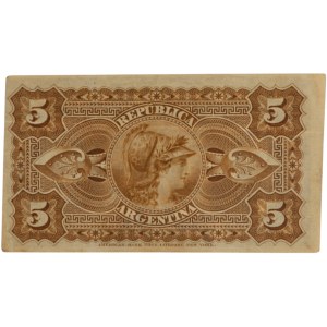 Argentina 1883 5 Centavos Banknote