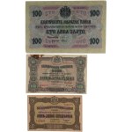 Bulgaria 1916 and 1917, 5, 10 and 100 Leva (3 Pieces)