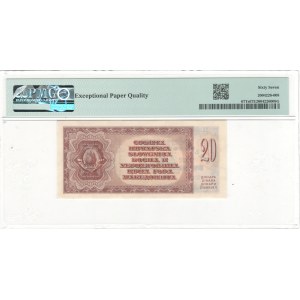 Jugoslávie 1950, 20 dinárů, vzorová mince