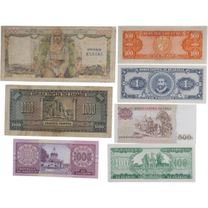 Foreign Banknote Lot Chile, Cuba, Nicaragua Etc. (7 Pieces)