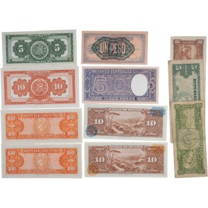 Lotto di banconote straniere: Cile, Cuba ecc. (11 pezzi)