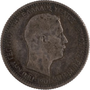 Greece 1901 Crete Silver 2 Drachmai