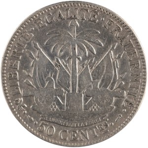 Haiti 1895 Silver 50 Centimes