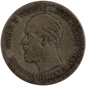 Norway 1895 Silver 50 Ore