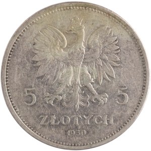 Poland 1930 Silver 5 Złotych Sztandar
