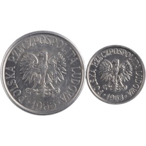 Poland 1963 5 groszy and 1965 50 Groszy (2 Pieces)