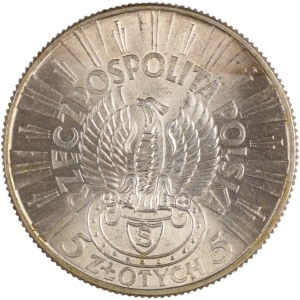 Poland 1934 Silver 5 Złotych Józef Piłsudski - Rifle Corps Eagle