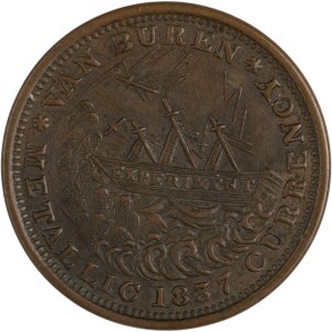 United States 1841 Martin Van Buren / Daniel Webster Hard Times Token