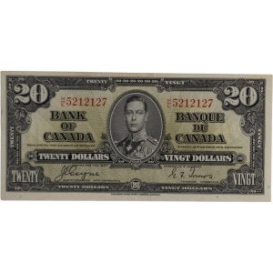 Bank of Canada 1937 $20 Banknote Coyne-Towers H/E BC-25c
