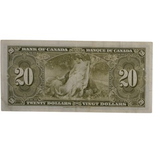 Bank of Canada 1937 $20 Banknote Coyne-Towers J/E BC-25c