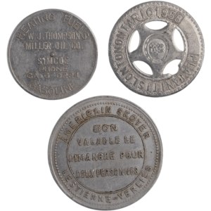 3 Aluminum Tokens, Miller Oil Co Etc. (3 Pieces)