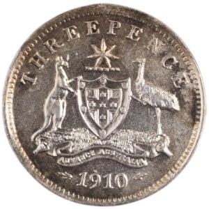 Australia 1910 L Silver 3 Pence